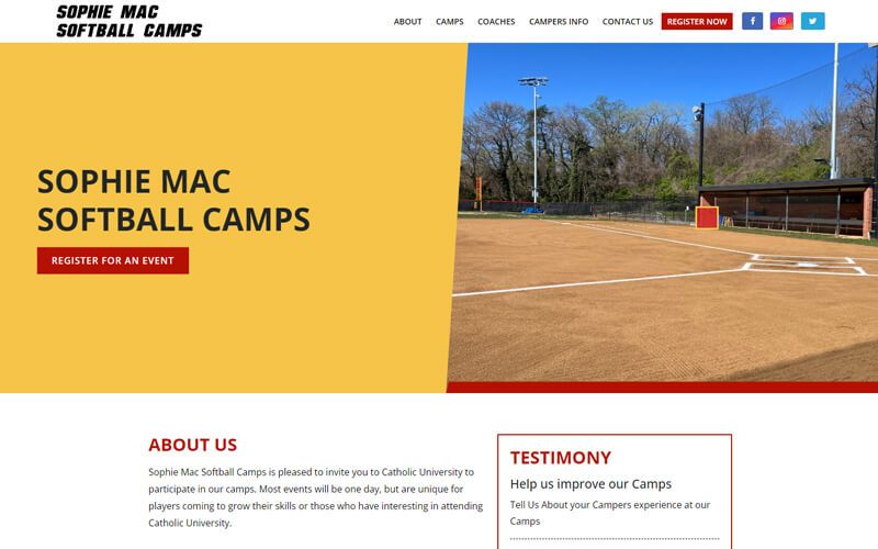 SophieMac Softball Camps